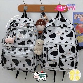 Ins Harajuku estilo mochila lindo vaca suave hermana bolsa de la escuela versión femenina ulzzang niña estudiante mochila