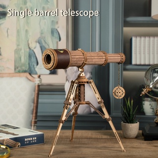 telescopio astronomía geógrafo horizonte madera diy tridimensional montaje juguete imag