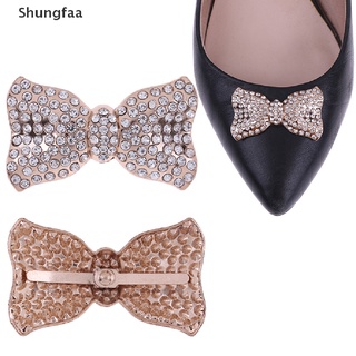 Shungfaa 1Pc Rhinestone bowknot metal zapatos clip hebilla mujer zapato encanto accesorios MY