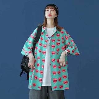 Summer Korean Style Loose Shirt Women's Design Sense Niche Love Short Sleeve 2021 New Shirt Top Ins Fashion