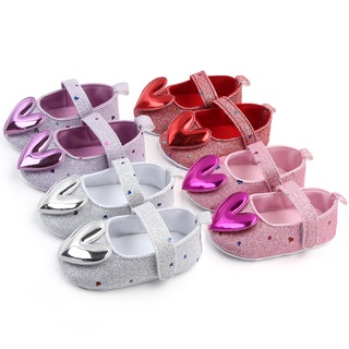 [EFE] Infant Girls Indoor Soft-Soled Heart-Shaped Princess Shoes Baby Walking Shoes