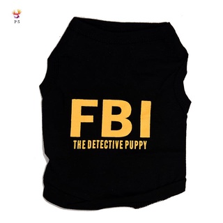 pet summer fbi the detective cachorro negro chaleco t-shirt s