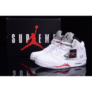 Tenis Nike Air Jordan Supreme X Air Jordan 5 blanco/blanco/Fire-Black