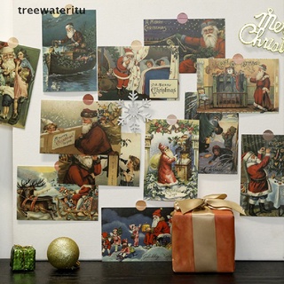 15pcs papá noel cuadros decorativos postal retro estilo navideño pared sticke. (6)