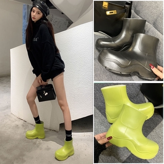 Moda Zapatos De Agua 2021 EVA Botas De Lluvia Para Las Mujeres De Suela Gruesa Baja Parte Superior Impermeable