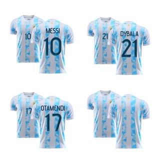 2021 Argentina Nacional Equipo De Fútbol Jersey Camiseta Tops Messi Dybala Otamendi Suelta Más El Tamaño De Moda