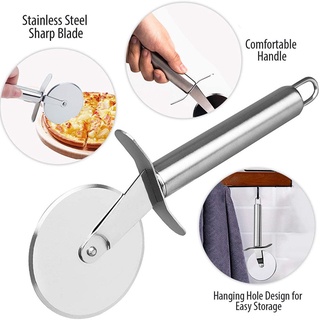 ruedas de pizza de acero inoxidable y cortador de pizza redonda divisor y cuchillo de pastelería