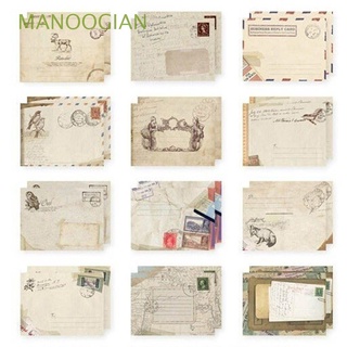 manoogian 12 unids/lote sobres tarjeta vintage sobre papel regalo lindo de dibujos animados retro correo de aire retro vintage papelería/multicolor