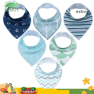 [ey] 6 pzs baberos triangulares de doble capa con lunares florales para bebé/toalla de alimentación/suave