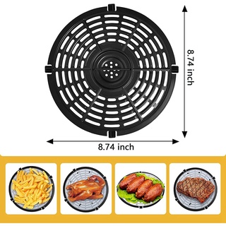 [New]Air Fryer Rack Parts,Grill Plate for Air Fryer Pan Non-Stick Air Fryer Accessories Air Fryer Rack with Brush Steam Rack (2)