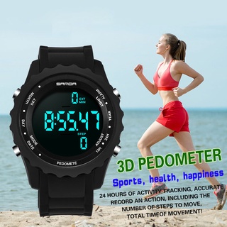 Reloj deportivo Digital electrónico podómetro impermeable reloj de pulsera luminoso