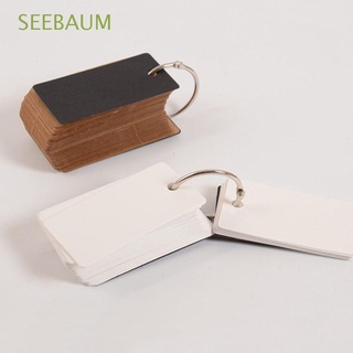 seebaum conveniente tarjetas flash útil metal binder anillo tarjetas de estudio fácil flip negro cubierta 100 páginas blanco/marrón nuevo listado 100 hojas memo/multicolor