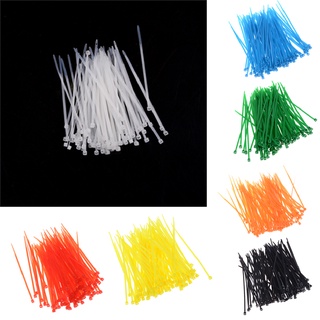 100pcs 3x100 mm de plástico de nailon colorido organizador de cables de alambre de cremallera correa de cordón [co] (1)