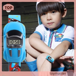 reloj de pulsera led digital para niños con dibujos animados de coche/reloj de pulsera electrónico casual