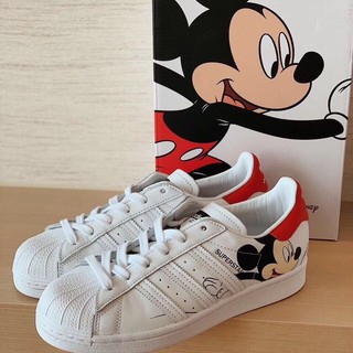 Adidas shell head zapatos de los hombres y las mujeres par de zapatos blancos zapatos de Disney Mickey Mouse joint shell head zapatos casuales