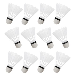12 pzs volantes de plástico de bádminton blanco/accesorios para deportes/gimnasio/interiores/exteriores