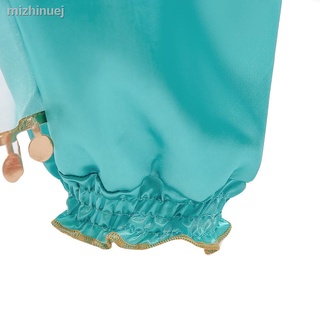 ◕^^Lâmpada De Aladdin jazmín Vestido Para niñas Up niños disfraz Halloween Árabe disfraz Cosplay niños (4)