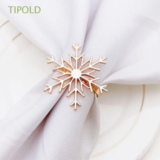 TIPOLD Reuseable Napkin Ring Creative Christmas Supplies Table Decor 1 pcs Silvery Large for Xmas,Party,Wedding Napkin Holders Snowflake Shaped Napkin Buckle/Multicolor