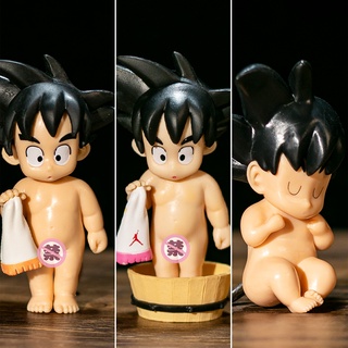 Anime Dragon ball Z Dormir Bebé Infancia Goku Baño Con Toalla Pequeño Figura De Pvc Juguete