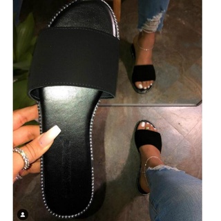 las mujeres de verano zapatillas peep toe sólido plano de las señoras diapositivas zapatos de playa zapatos mujer cómodo moda femenina diapositivas calzado
