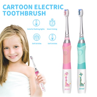 ✨ SEAGO Children Sonic Electric Toothbrush for 3-12 Ages LED Sonic Kids Tooth brush Smart Timer Replacement Brush
