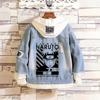 Chamarra de Naruto Uchiha Sasuke Hatake Kakashi Anime Periferal chaqueta holgada Casual para parejas ropa luminosa