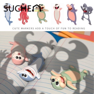 suchenn regalo 3d marcadores shiba inu libro marcadores de dibujos animados estilo animal nueva serie océano creativo gato papelería divertido suministros escolares