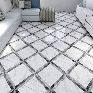 3d suelo Mural moderno Jazz blanco mármol azulejos papel pintado sala de estar dormitorio baño 3D autoadhesivo impermeable PVC pegatinas