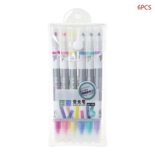 lu 6 pzs/set rotulador borrable/marcador/marcador pastel líquido/lápiz fluorescente/papelería de dibujo