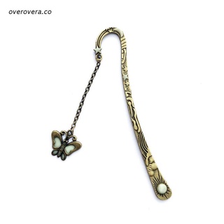 ove Unique Vintage Metal Bookmark Bronze Star Sun Moon Bookmarks With Flat Butterfly Crystals Healing Stone Beaded Pendant Hairpin