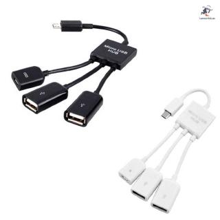 Exclusivo Brasil 3 En 1 Micro USB HUB Macho A Hembra Y Doble 2.0 Host OTG Cable Adaptador