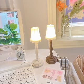 luz de noche decoración del hogar ins led foto props lámpara de mesa vintage blanco/marrón