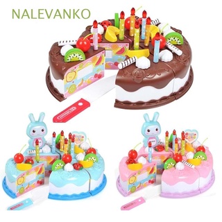 NALEVANKO 37pcs Fruit Cuting Toy Interactive Kitchen Toys Birthday Toy Pretend Play DIY Simulation Food Educational Housework Baby kids Cake Game/Multicolor
