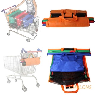 ghulons paquete de 4 bolsas reutilizables para carrito de compras, bolsas reutilizables, reutilizables, para comestibles calientes o fríos