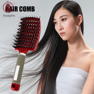 Cepillo de cerdas de nailon de gran tamaño, curvado, masaje ventilado, peine de peinado rápido, secado rápido para cabello húmedo o seco (1)
