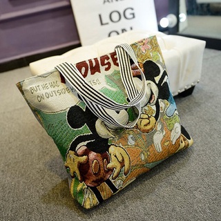 nueva bolsa de las mujeres de dibujos animados bordado simple bolsa de lona bolso de hombro coreano casual bolso grande bolso de la compra bolsa de moda