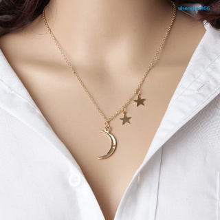 [SH] collar luna estrella diseño hermosa aleación clavícula cadena accesorios de joyería para fiesta