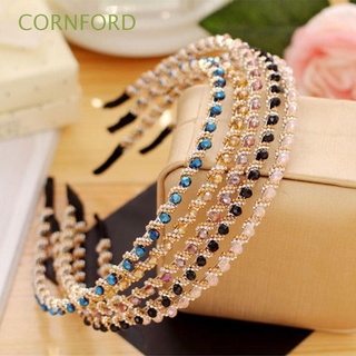 cornford tiara joyería para el cabello rhinestone diadema perla brillante accesorios fiesta boda cristal nupcial diadema/multicolor