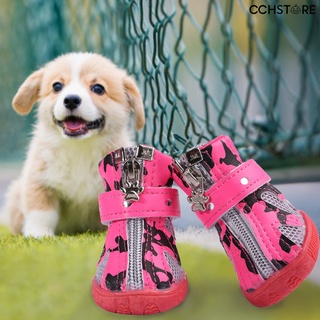 cchstore 4pcs botines de perro patrón de vaca decorativo transpirable zapatos de malla para cachorros (1)