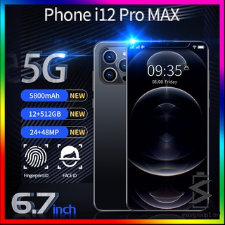 [Estreia mundial] teléfono inteligente I12 Pro Max 6.7 pulgadas Android10 HD pantalla 5G Celular 12+512Gb Face ID 5800Mah Dual SIM (1)