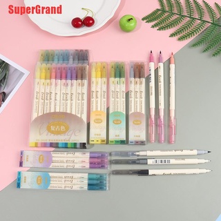 SuperGrand 3pcs Retro color Twin Marker Pens Set Brush Drawing Fine Liner Water Based Ink