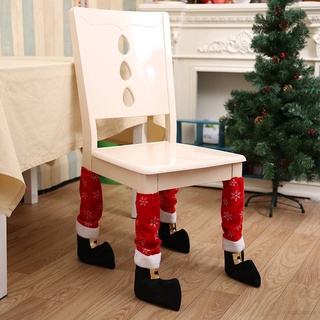 Christmas Decorations Tables Chairs Leg Covers cloth Universal Party Scene Layout Xmas Gift ornaments 4 Pieces 40CM