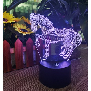 Factory cross-border creative 3d small night lamp touch colorful Halloween acrylic led table lamp Christmas KT-C (5)