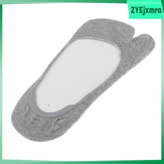 calcetines de algodón con punta de algodón para mujer/calcetines invisibles de corte bajo/calcetines tabi para flop - beige