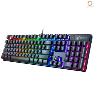 Onikuma G27 RGB - teclado mecánico para juegos (104 teclas, teclado retroiluminado, USB, oficina en casa, Gamer, teclado para PC, portátil)