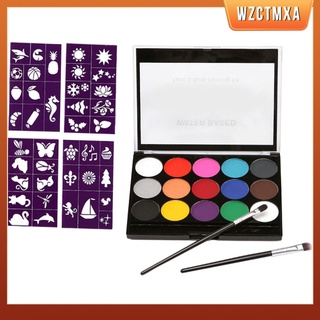 Wzctmxa set De Paletas De polvo De 15 colores Para maquillaje/Pintura Facial y cuerpo (3)