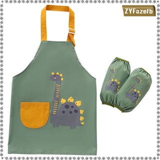 delantal de niño con bolsillo impermeable anti-aceite pintura para hornear delantales (8)