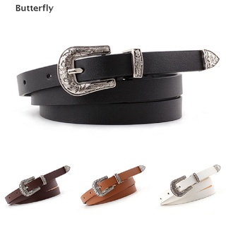 [mariposa] Señoras mujeres Boho Vintage cinturón hebilla cinturón mujer delgado estrecho cinturones de cuero buenos productos