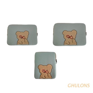 ghulons moda portátil caso bolsa para gafas de dibujos animados oso tablet funda interior bolsas 9.7 10.5 11 13 15 pulgadas
