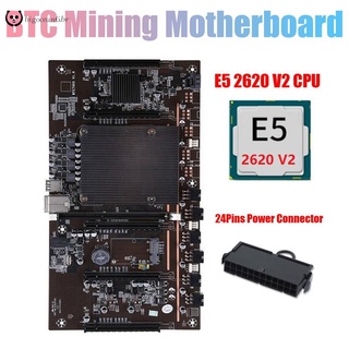 H61 X79 BTC Miner Motoard E5 2620 V2 CPU+24Pins conector de alimentación